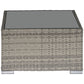 Rattan Garden Coffee Table, 25.6" Square Garden Rattan Table with Tempered Glass Top, Grey