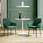 Set of 2 Upholstered Linen Dining Chairs - Dark Green