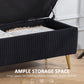Storage Ottoman Bench, 43 Inch Large Storage Chest with Steel Legs and Padded Seat, Foot Rest, Load 485 lbs, Black