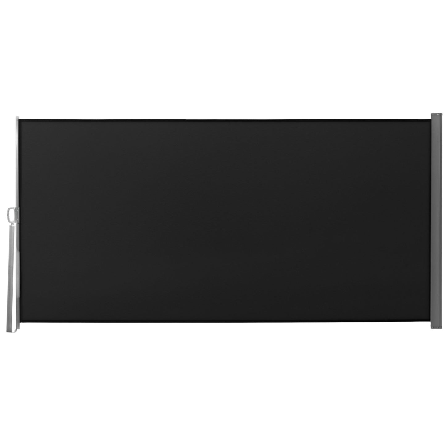 118" x 63" Retractable Side Awning Patio Outdoor Folding Privacy Screen with Resistance to UV Rays & Wind, Black