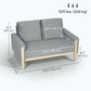 53" Velvet Loveseat with Wood Legs - Grey