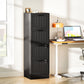 4 Drawer Filing Cabinet with Lock, Office Storage Cabinet with Adjustable Hanging Bars for A4 Letter Size Files, Black
