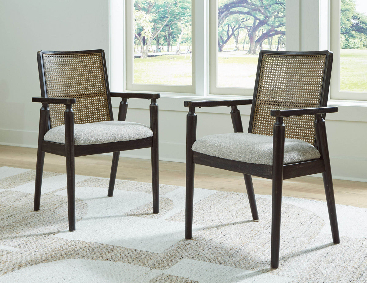 Galliden - Black - Dining Upholstered Arm Chair (Set of 2) - Forward Furniture