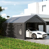12 x 20ft Carport with 2 Roll-Up Doors, 4 Windows, Portable Garage with Removable Sidewalls for Car, Truck, Dark Grey