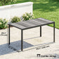 Outdoor Dining Table for 4-6, 59" Outdoor Patio Table with Metal Legs, Wood-Effect Top, Grey