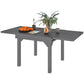 35"-71" Extendable Aluminium Outdoor Dining Table, Slatted Top Patio Table for 4-6 Person, for Garden, Backyard, Grey