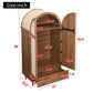 Elegant Wardrobe with Fabric Doors and Drawer, Solid Wooden Legs, Modern Clothes Cabinet with Wide Rail, 31'' L x 19.5'' W x 69'' H, Walnut