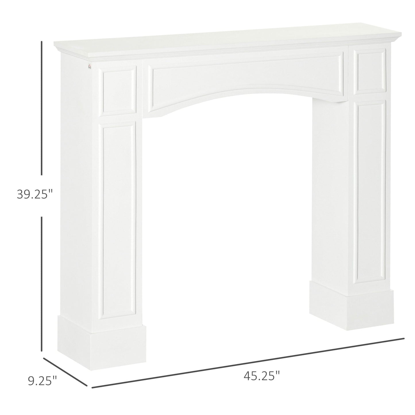 Modern Fireplace Mantel, Surround Mantel for Fireplace with Decorative Pattern Interior Width 29", White
