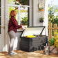 Large Deck Box, Outdoor Storage Container with Lock for Pool Toys, Garden Tools, Furniture and Sports Equipment, Grey
