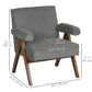 Corduroy Accent Chair Armchair with Wide Seat and Soft Padded Armrests for Reading, Bedroom, Dark Grey