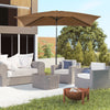 6.5x10ft Rectangle Aluminum Tilt Patio Umbrella, Garden Market Parasol, Outdoor Sunshade Canopy with Crank, Coffee