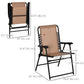 Outdoor Folding Chair, Bungee Sling Foldable Patio Dining Chair with Armrests, Folding Lawn Chair for Camping, Garden, Pool, Beach, Backyard, Beige