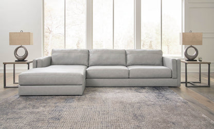 Amiata - Glacier - 2-Piece Sectional With Laf Corner Chaise - Leather Match - Forward Furniture
