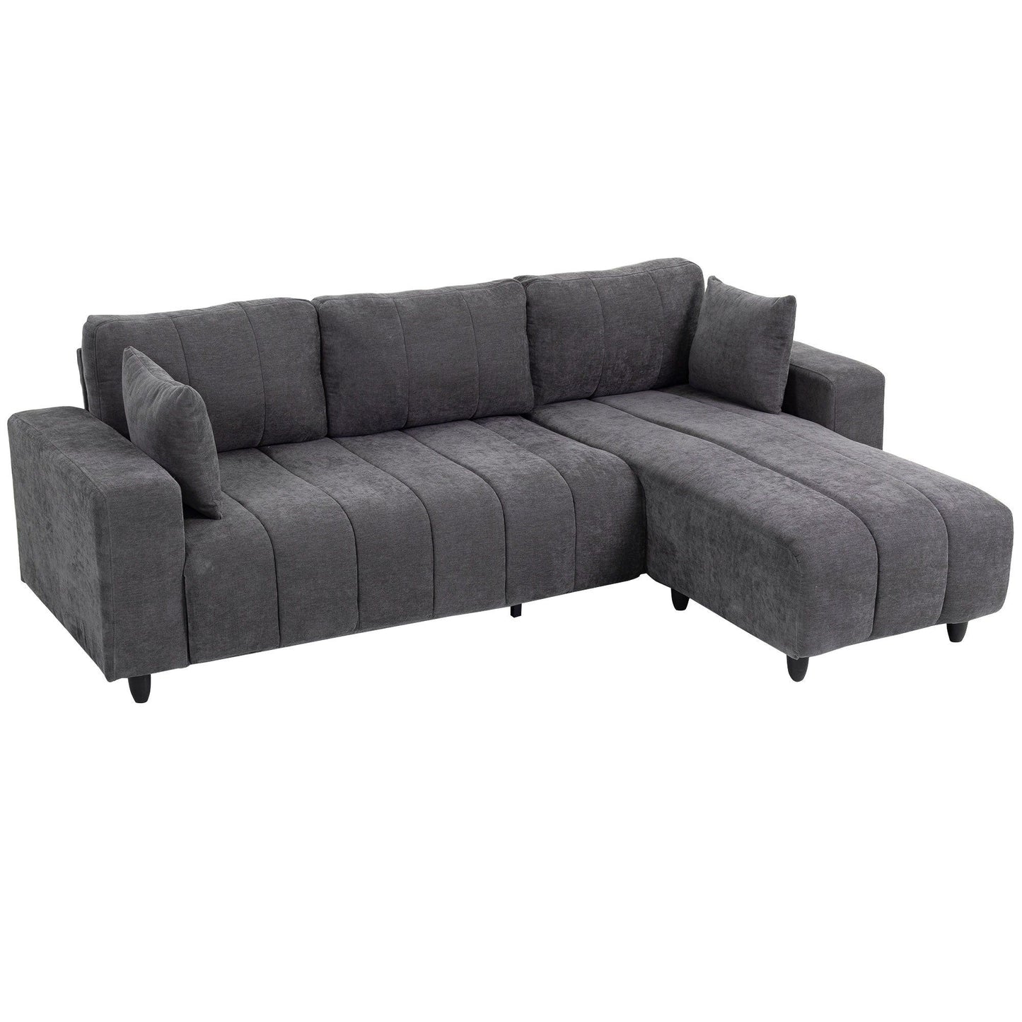 L-Shaped Sectional Sofa with Reversible Chaise - Grey