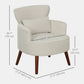 Upholstered Accent Chair with Lumbar Pillow - Cream White