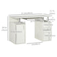47" Computer Desk with Keyboard Tray and Drawers - White