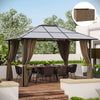 Gazebo Curtains, 10' x 12' Universal Replacement Privacy Curtain, 4-Panels Sidewall with Hooks/C-Rings, Brown