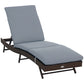 Wicker Patio Lounger, Outdoor S Shape Recliners Lounge Chair w/ 5-Level Adjustable Backrest, Soft Padded Cushion for Outdoor Use, Grey