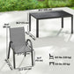 7 Pieces Outdoor Dining Set for 6, Patio Furniture Set with Rectangular Patio Table and Stackable Chairs, Light Grey