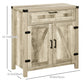 Farmhouse Sideboard Buffet with Barn Doors - Oak