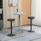 Modern Adjustable Bar Stools Set of 2, Swivel Barstool with Footrest, PU Leather Round Top for Kitchen, Dark Grey