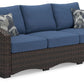 Windglow - Blue / Brown - Sofa With Cushion