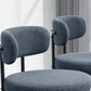 4 Pieces Kitchen Chairs, Modern Dining Chairs w/ Berber Fleece Upholstery and Steel Legs for Living Room, Grey