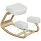 Ergonomic Wood Kneeling Chair with Thick Pads - Cream White