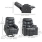PU Leather Power Lift Recliner with Remote - Grey