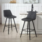 PU Leather Counter Height Bar Chairs Set of 2, 27.75" Bar Stools with Metal Legs for Dining Area, Kitchen Island, Black