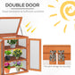 Wooden 2 Tier Cold Frame Greenhouse Polycarbonate Plant Grow House Portable Garden, 22.8" x 17.3" x 30.7", Orange