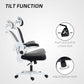 Mesh Office Chair, Ergonomic Desk Chair with Flip-up Armrest, Rotatable Headrest, Adjustable Lumbar Support, Black