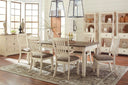 11 Pc. Table, 6 Upholstered Side Chairs, Server, 3 Display Cabinets