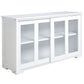 Stackable Sideboard with Sliding Glass Doors - White