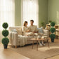 3.3FT Artificial Boxwood Topiary Tree Set of 2, Faux Three Ball Topiary Tree in Pot for Indoor Outdoor Decor, Green