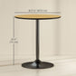 27.6" Round Kitchen Table for 2, Modern Small Dining Table with Wood Veneer, Steel Base for Dining Room, Natural