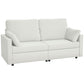 Modern 3 Seater Sofa, 77" Upholstered Couch with 2 Throw Cushions for Bedroom, Living Room, Cream White