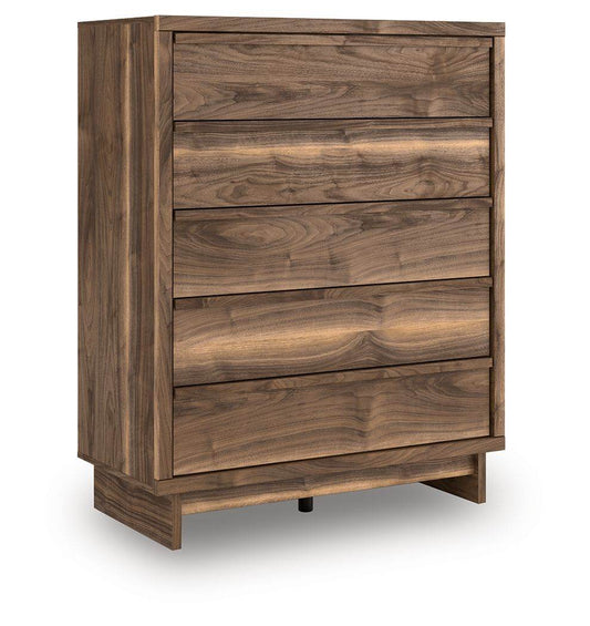 Chirason - Brown - Five Drawer Wide Chest - Forward Furniture