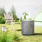2.6 Gal Outdoor Side Table, 3-In-1 Concrete Cooler Bar Table with Storage, Removable Ice Bucket and Lid, Light Grey