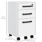 3-Drawer Vertical Filing Cabinet with Lock - White