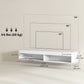 Wall-Mounted TV Stand with LED Lights and Storage - White