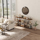 71" Console Table, 3-Tier Industrial Entryway Table with 2 Storage Shelves for Living Room, Hallway, Rustic Brown