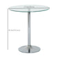 Round Glass-Top Pub Table - Silver