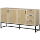 Coffee Bar Cabinet with Drawers and Shelves - Oak
