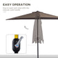 9ft Half Round Umbrella Outdoor Patio Garden Balcony Parasol Window Sun Shade w/ 5 Ribs Coffee