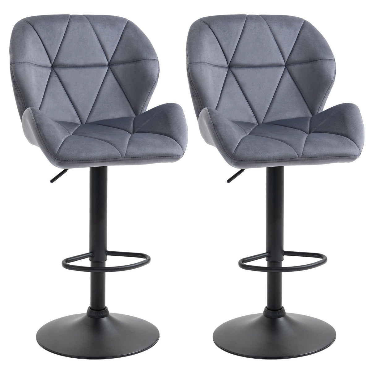 Adjustable Swivel Bar Stools Set of 2 - Grey