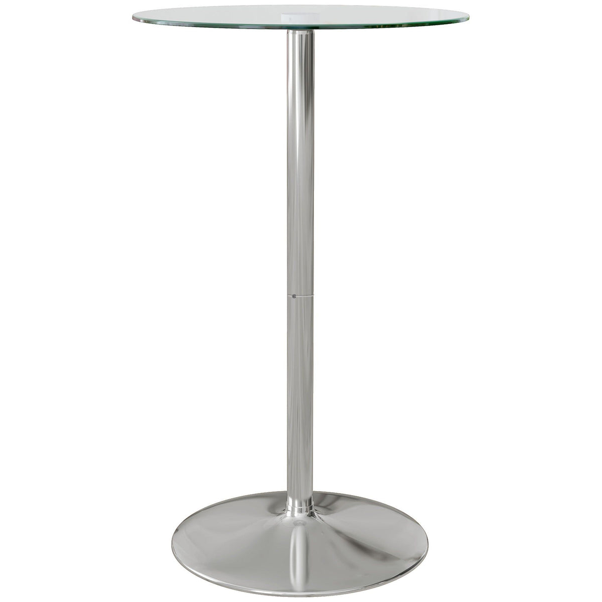 Round Glass-Top Bar Table for 2 - Clear