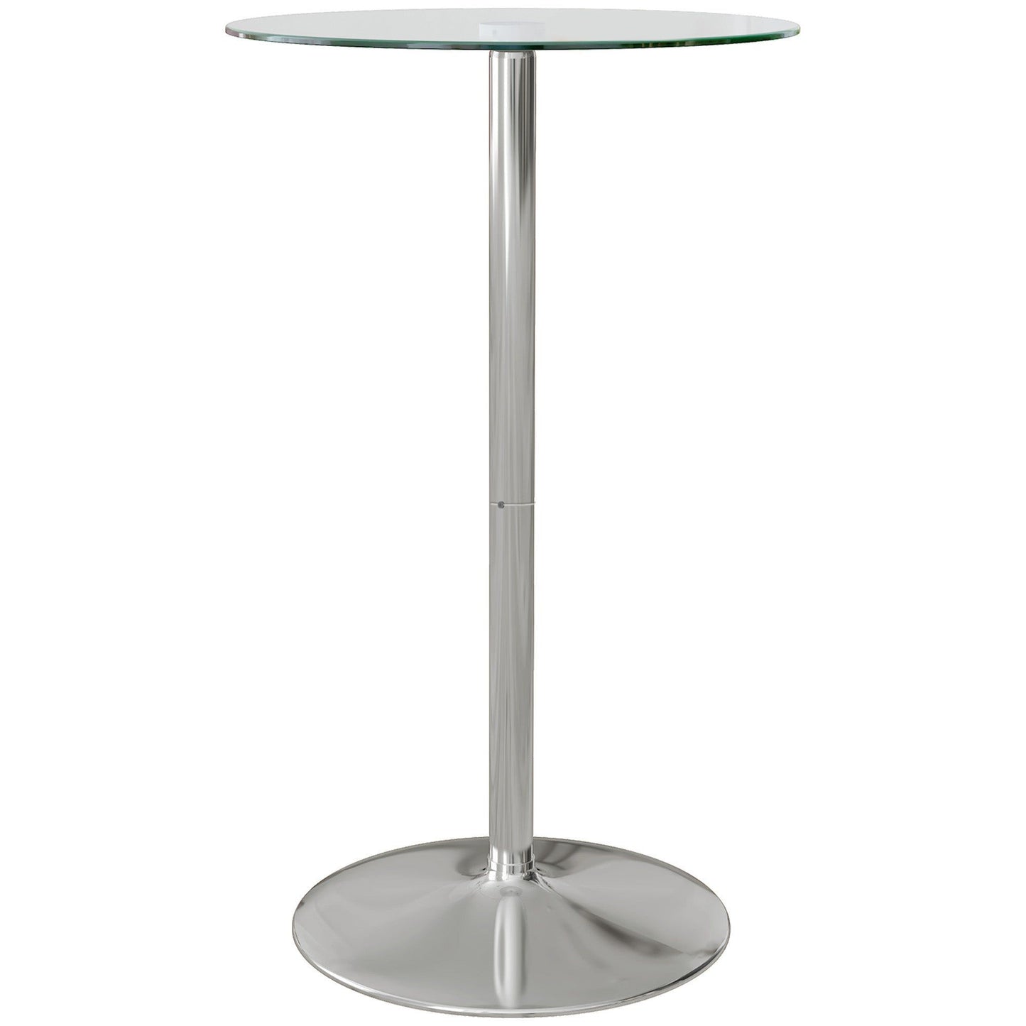 Round Glass-Top Bar Table for 2 - Clear