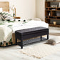 44" Tufted PU Leather Shoe Storage Bench - Brown