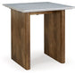 Isanti - Light Brown / White - Rectangular End Table